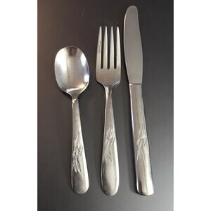 Utica Floral Swag Stainless Flatware Silverware Glossy Spoon Fork Knife USA￼